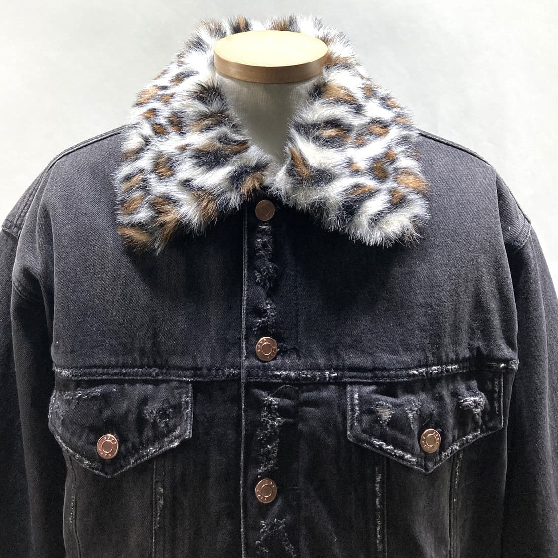 SJYP 여성 데님 레오파드 퍼자켓 s 영구제 상품이미지2