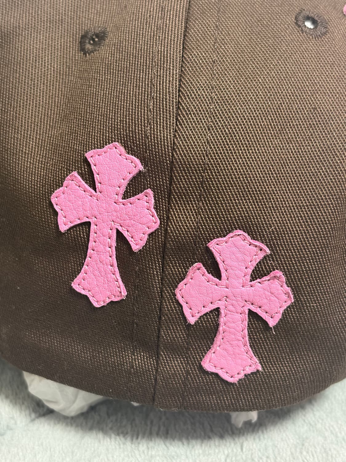 크롬하츠 브라운 핑크 크로스패치 베이스볼캡 모자 상품이미지2