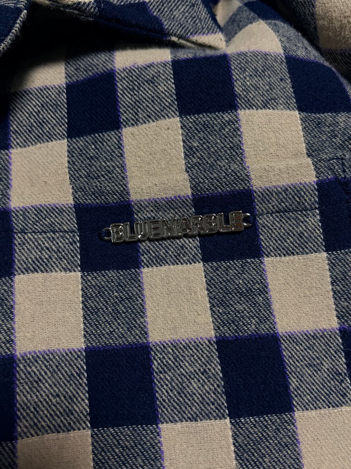 [S] Bluemarble 블루마블 파리 체커보드 프린트 셔츠 자켓 상품이미지3