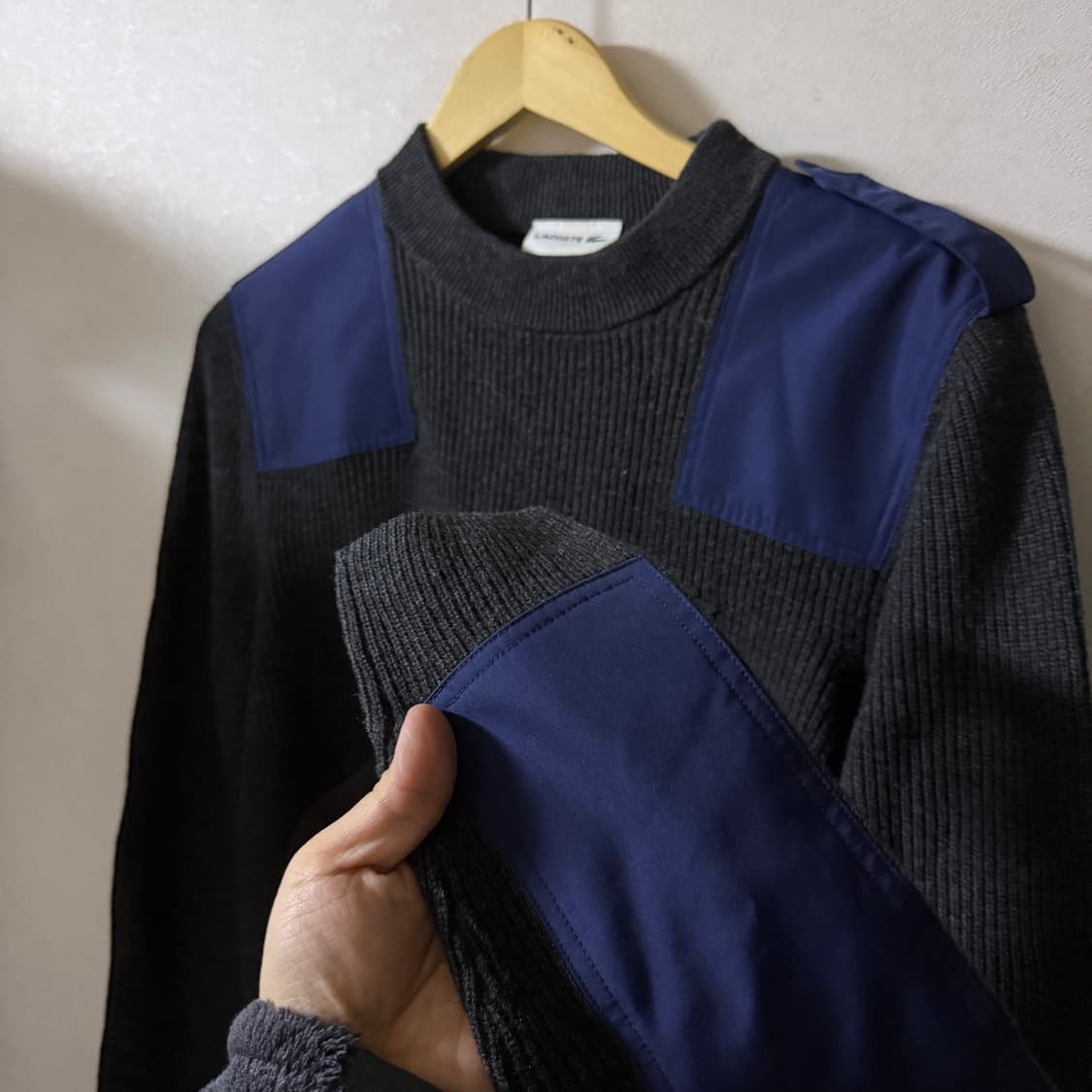 라코스테 남성 견장 니트 M (남성 95-슬림 100) 상품이미지5