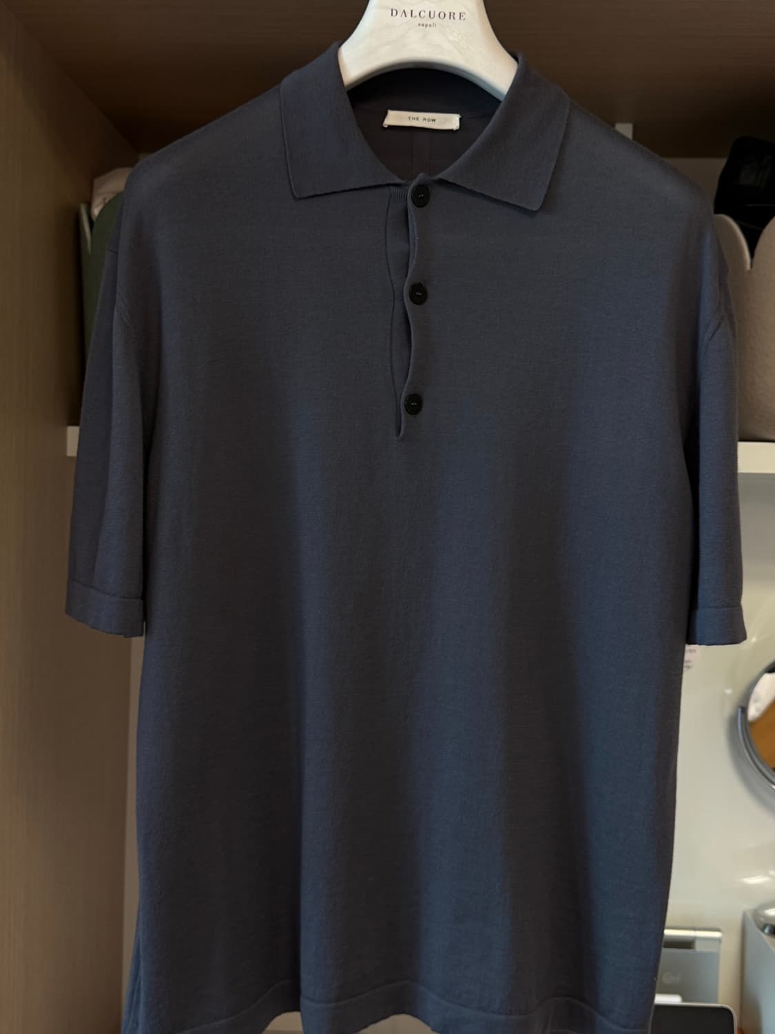 [판매] 더로우(The Row) 면 캐시미어 혼방 하프 니트 폴로 셔츠 상품이미지1