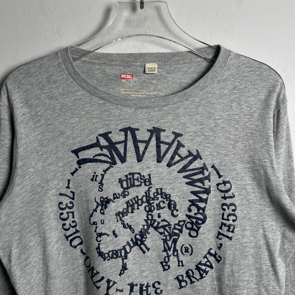 Diesel 디젤 그레이 긴팔 티셔츠 S 상품이미지5