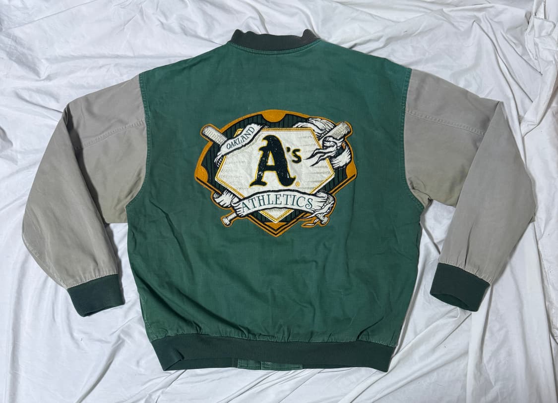 90s 스타터 오클랜드 애슬레틱스 팀 바시티 자켓 상품이미지1