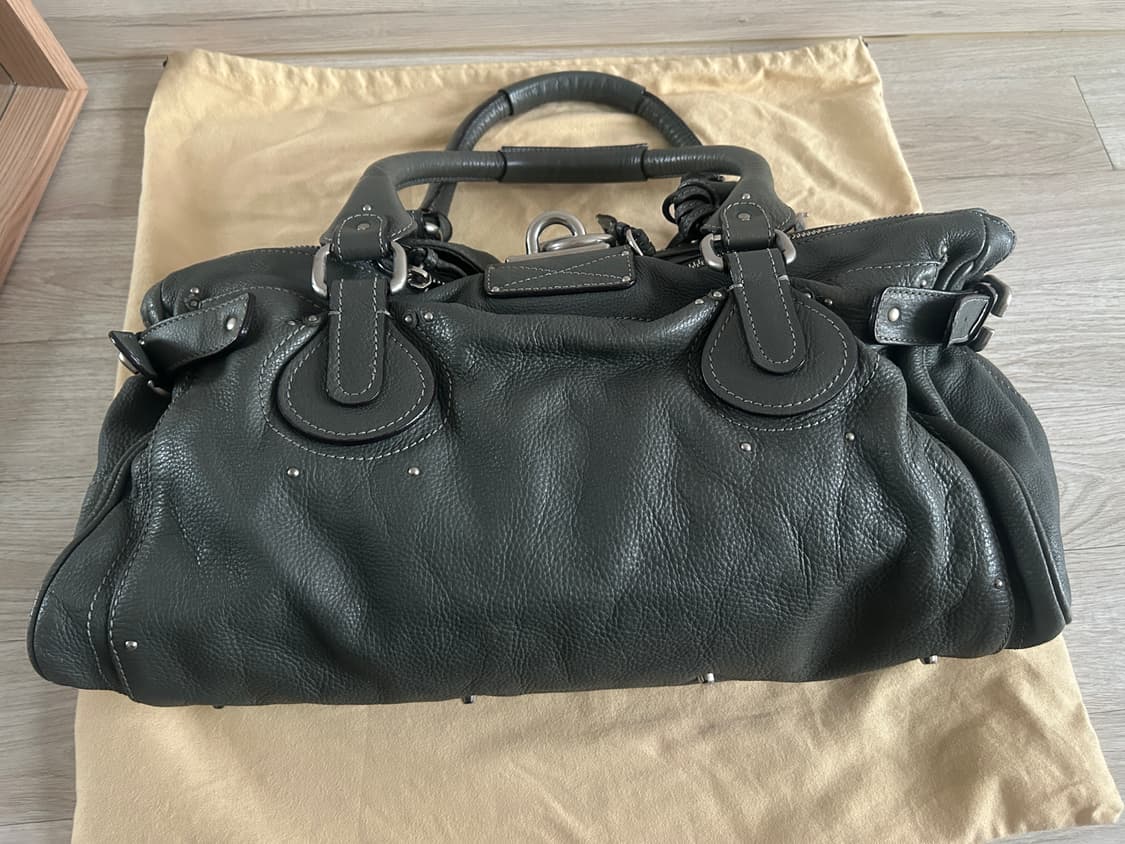 끌로에 빈티지 패딩턴백 카키그레이 라지사이즈 상품이미지3