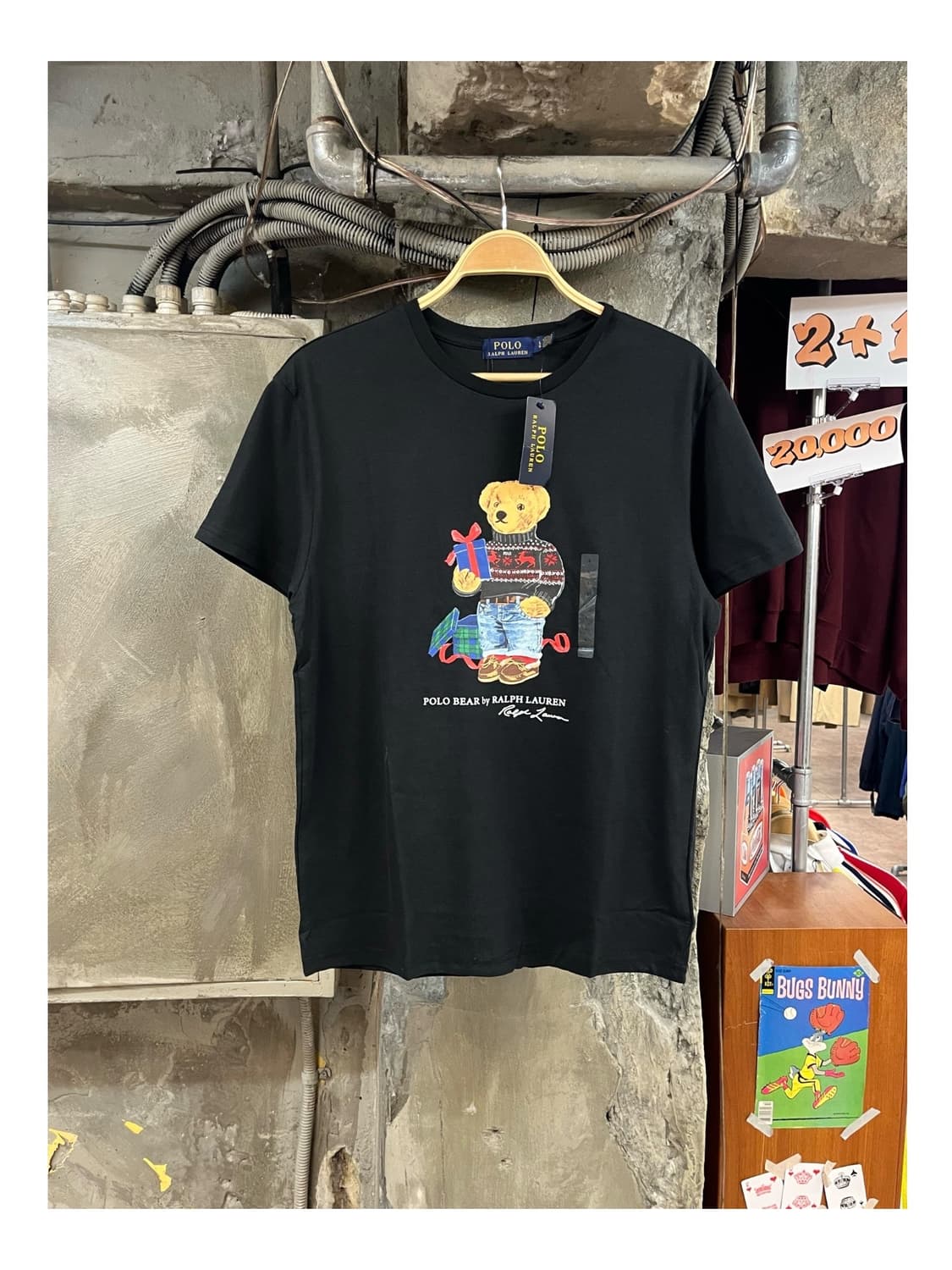 폴로 랄프로렌 베어 반팔티 블랙 L #csz3615 상품이미지1