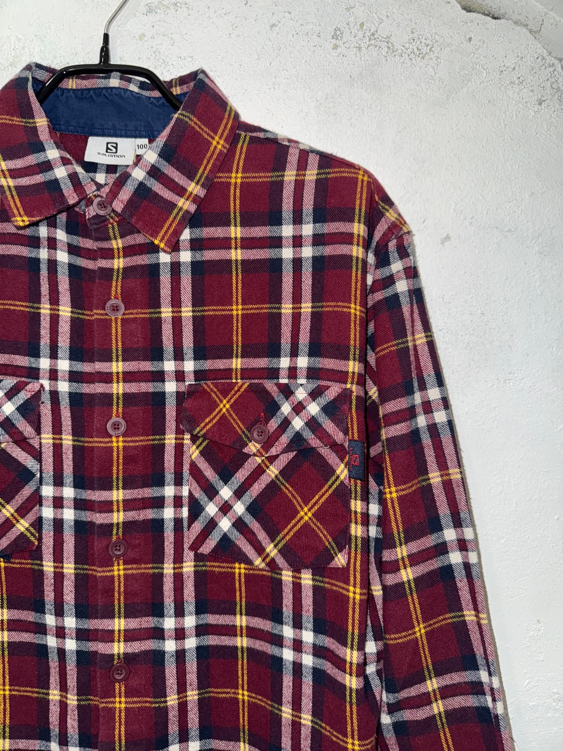 Salomon 살로몬 레드 체크 우븐 셔츠 상품이미지5