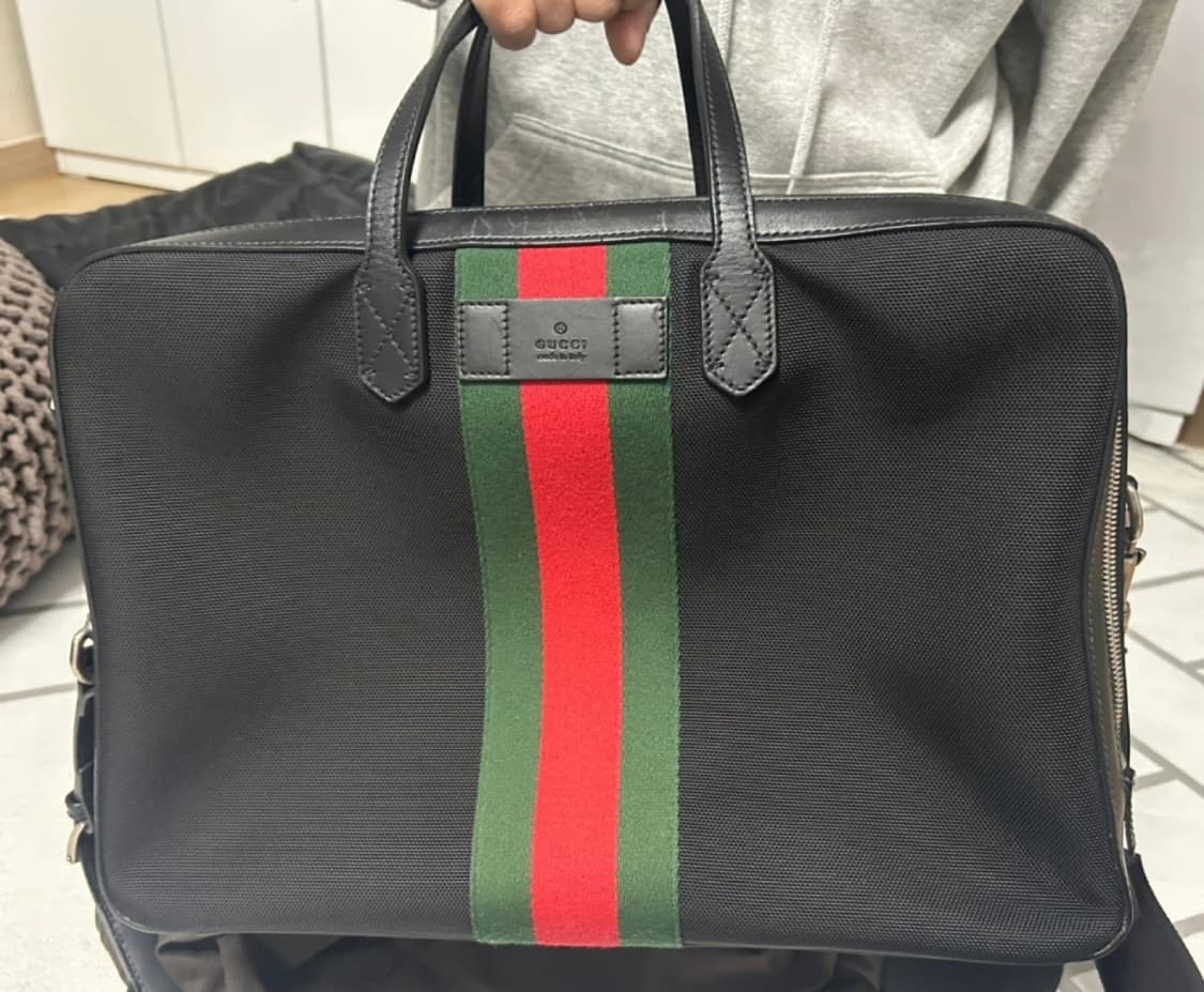 구찌 웹 나일론 브리프케이스 가방 387109 상품이미지1