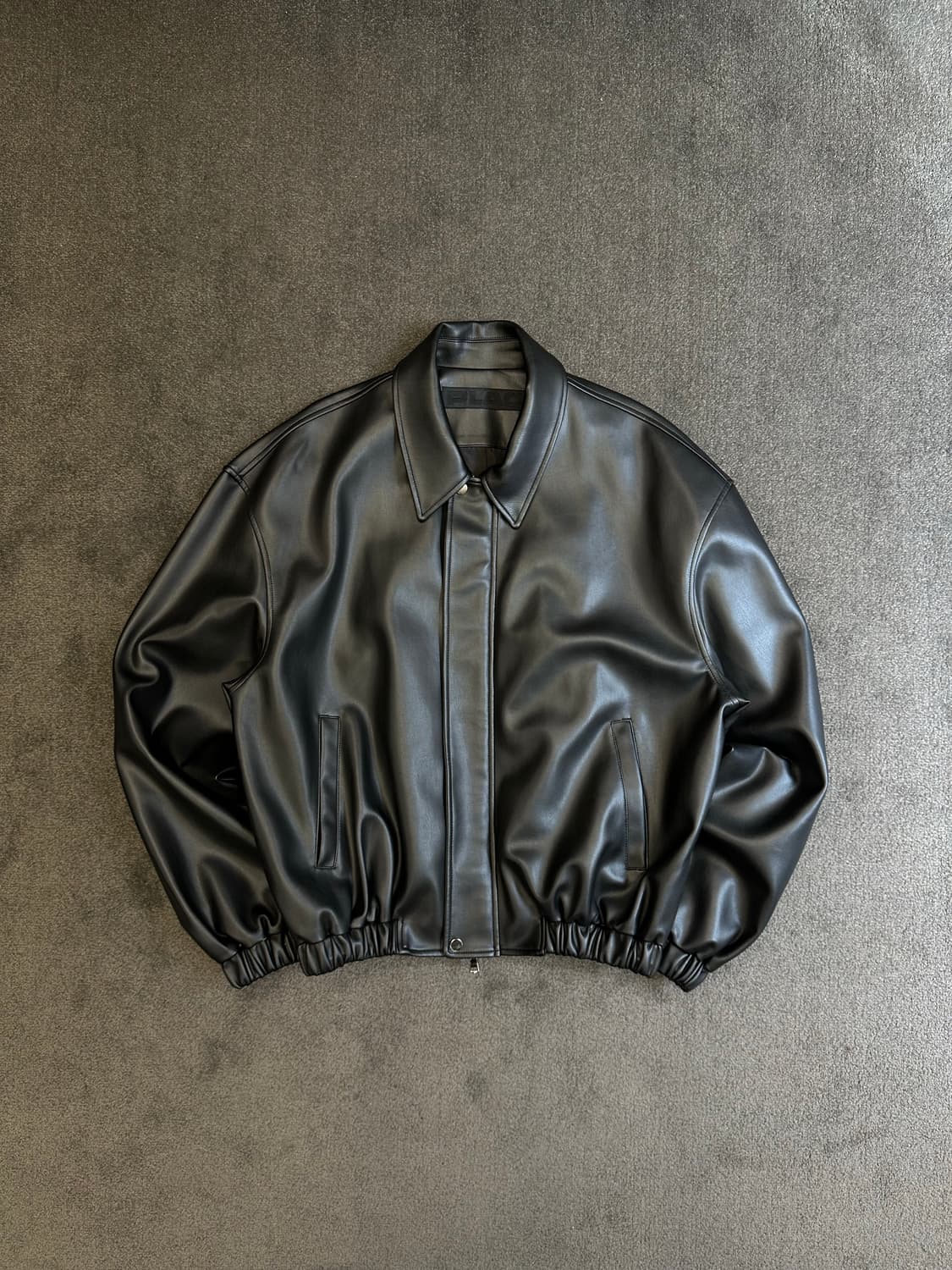 PLAC 블랙 레더 자켓 오버핏 M [실측 확인] 상품이미지1