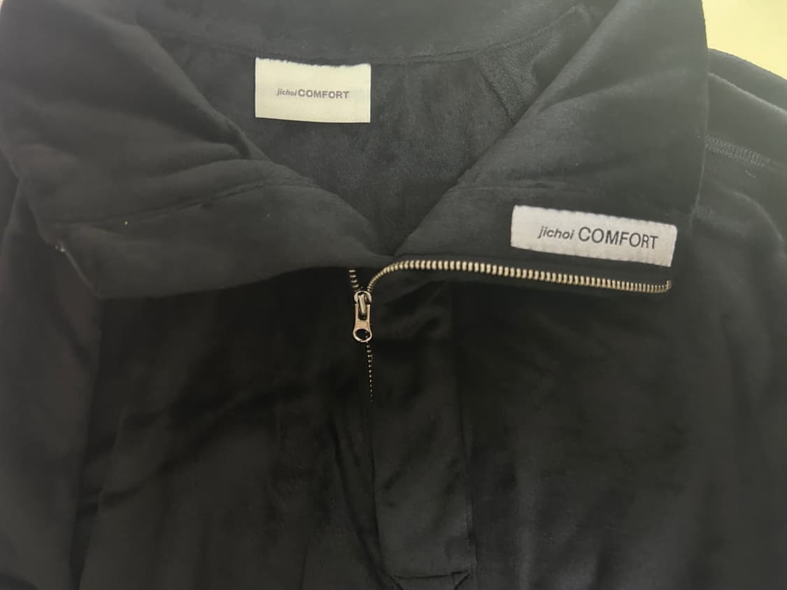 지초이컴포트 블랙 긴팔 반집업 상품이미지2