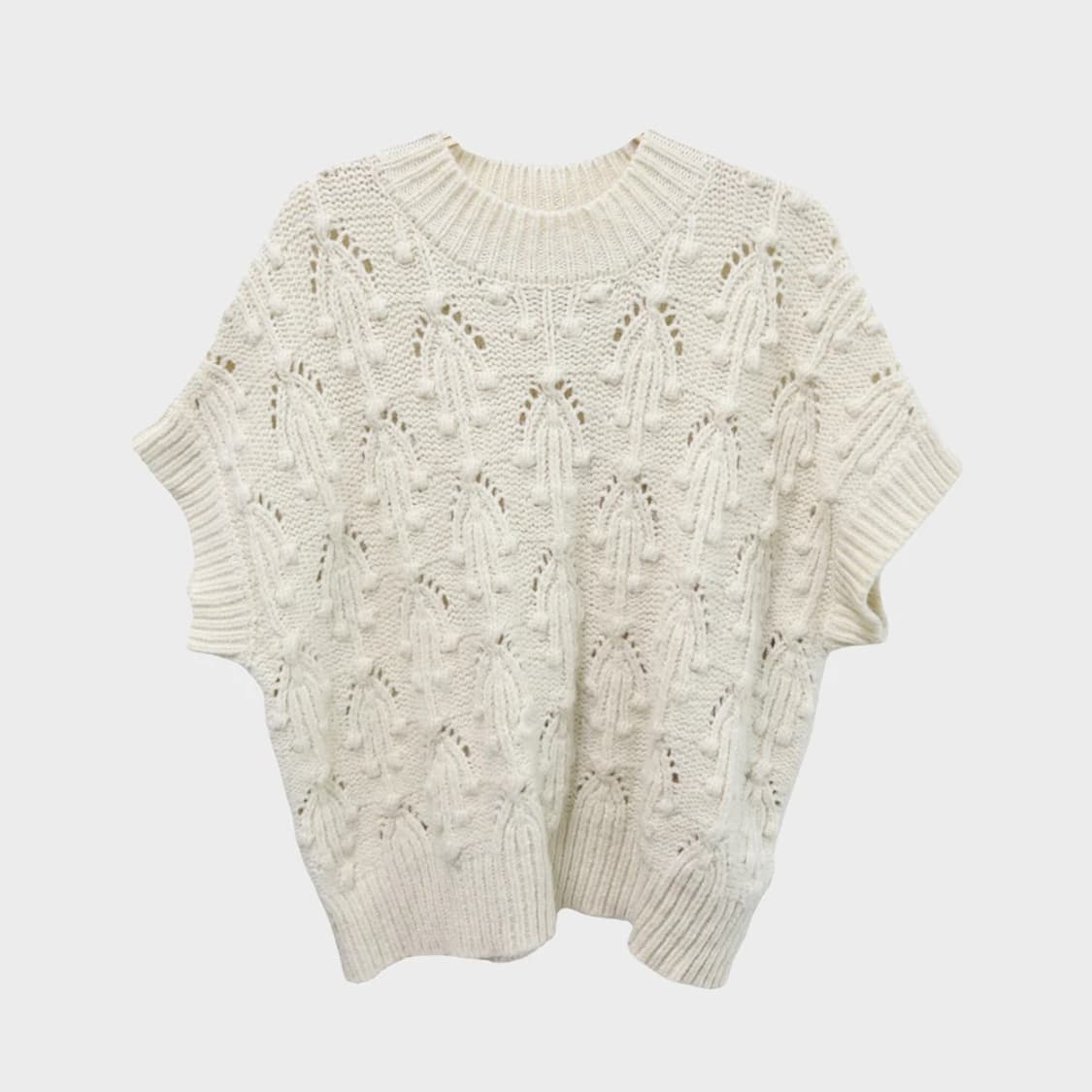 어스뮤직 폼폼 펀칭 니트 베스트 61972 상품이미지1