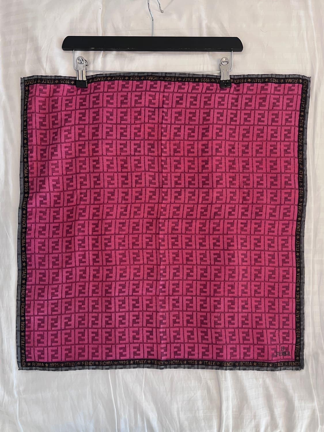 펜디 핑크 FF 로고 실크 스카프 상품이미지2