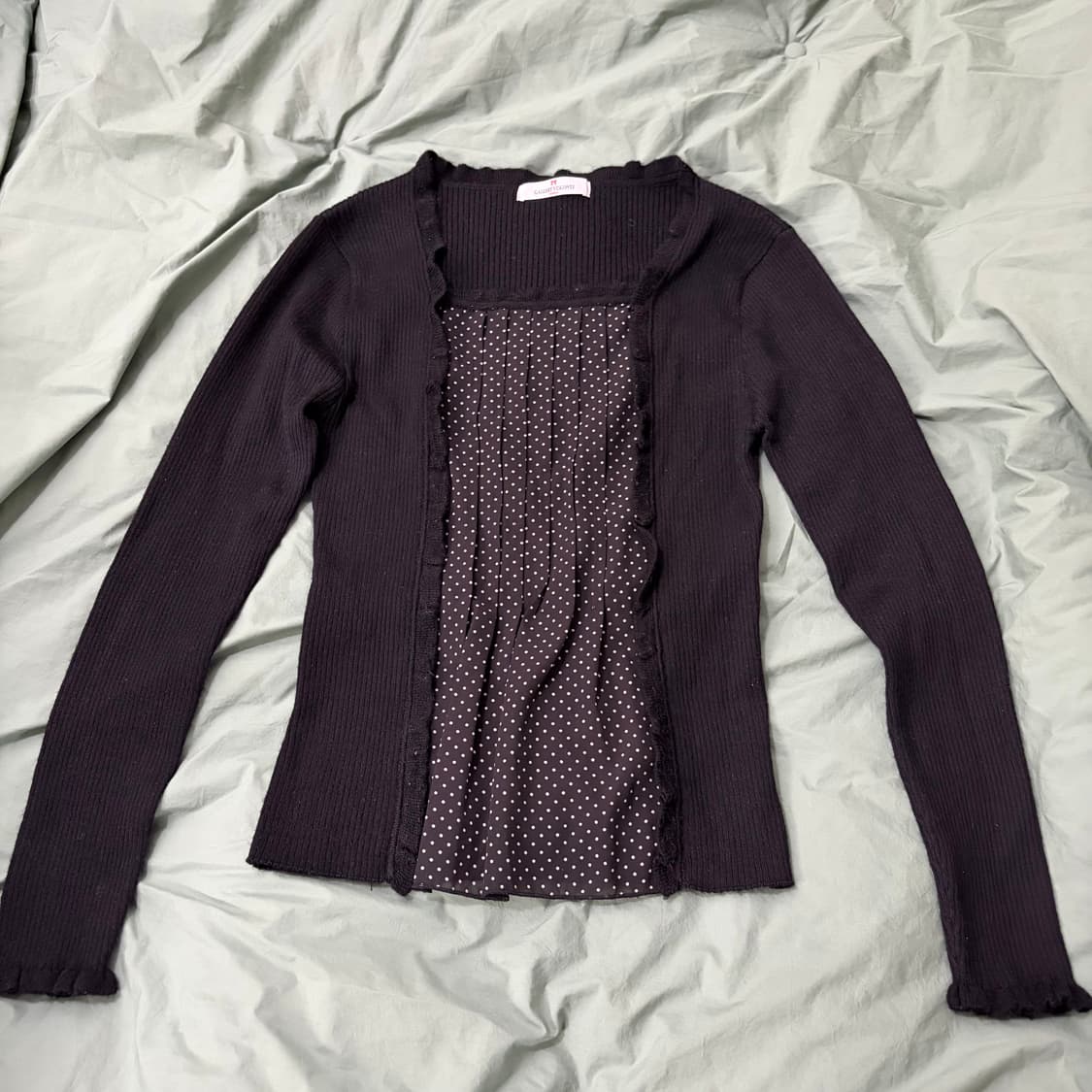 도트 레이어드 니트 상품이미지1