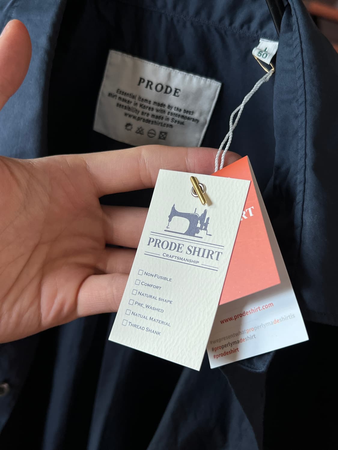 프로드 셔츠/s-980 usa 포플린 셔츠, 네이비, 50, 새상품 상품이미지5