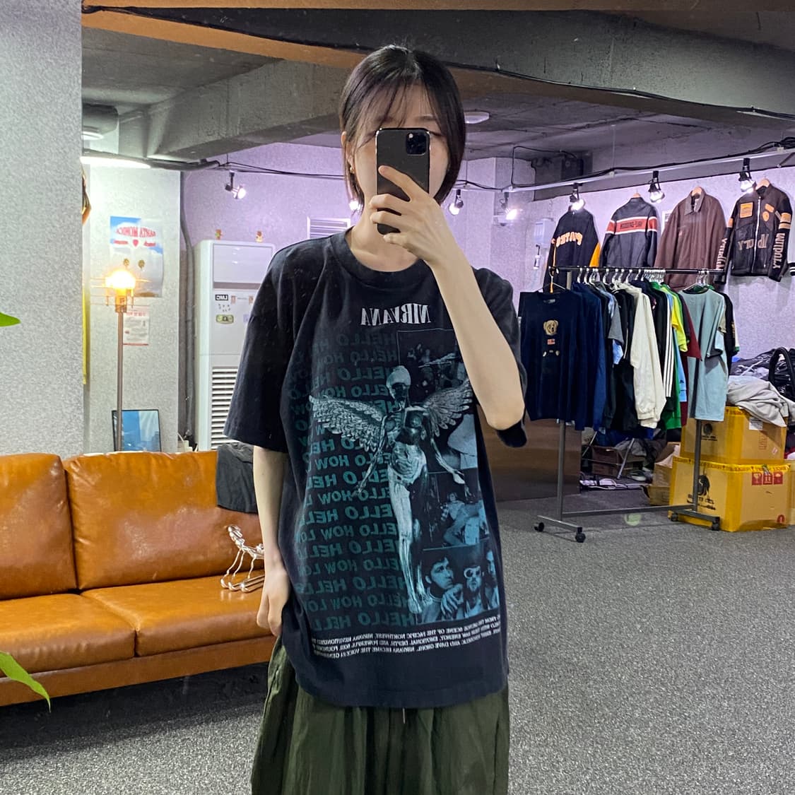 빈티지 너바나 밴드 그래픽 반팔티 B4942 상품이미지1