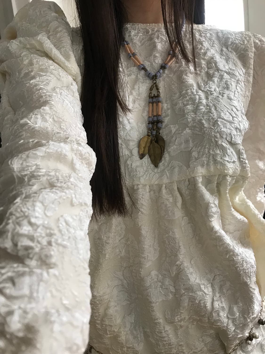 vintage ivory pattern blouse 상품이미지5