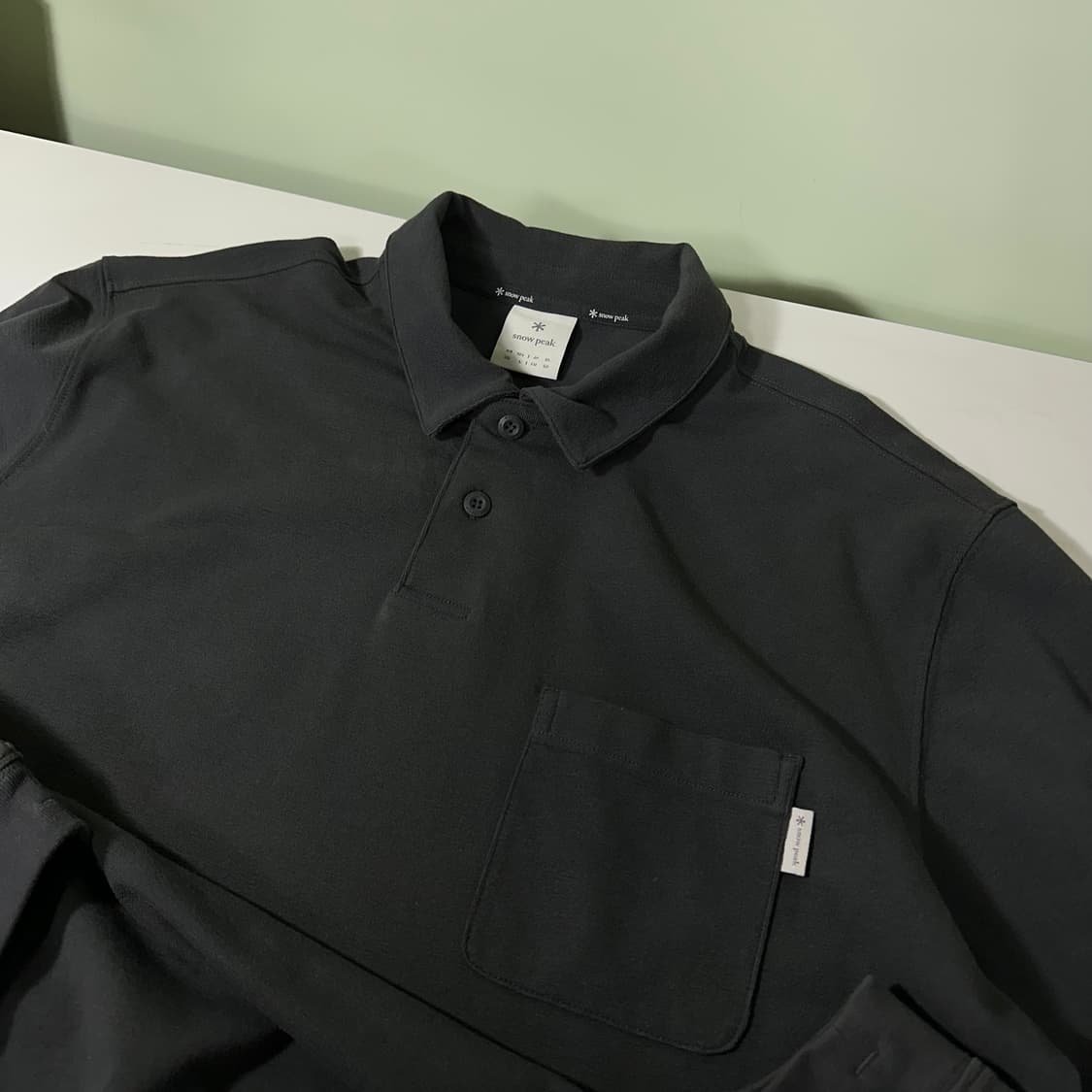 L-XL 105 스노우피크 먹색 긴팔카라티 PK티 상품이미지1