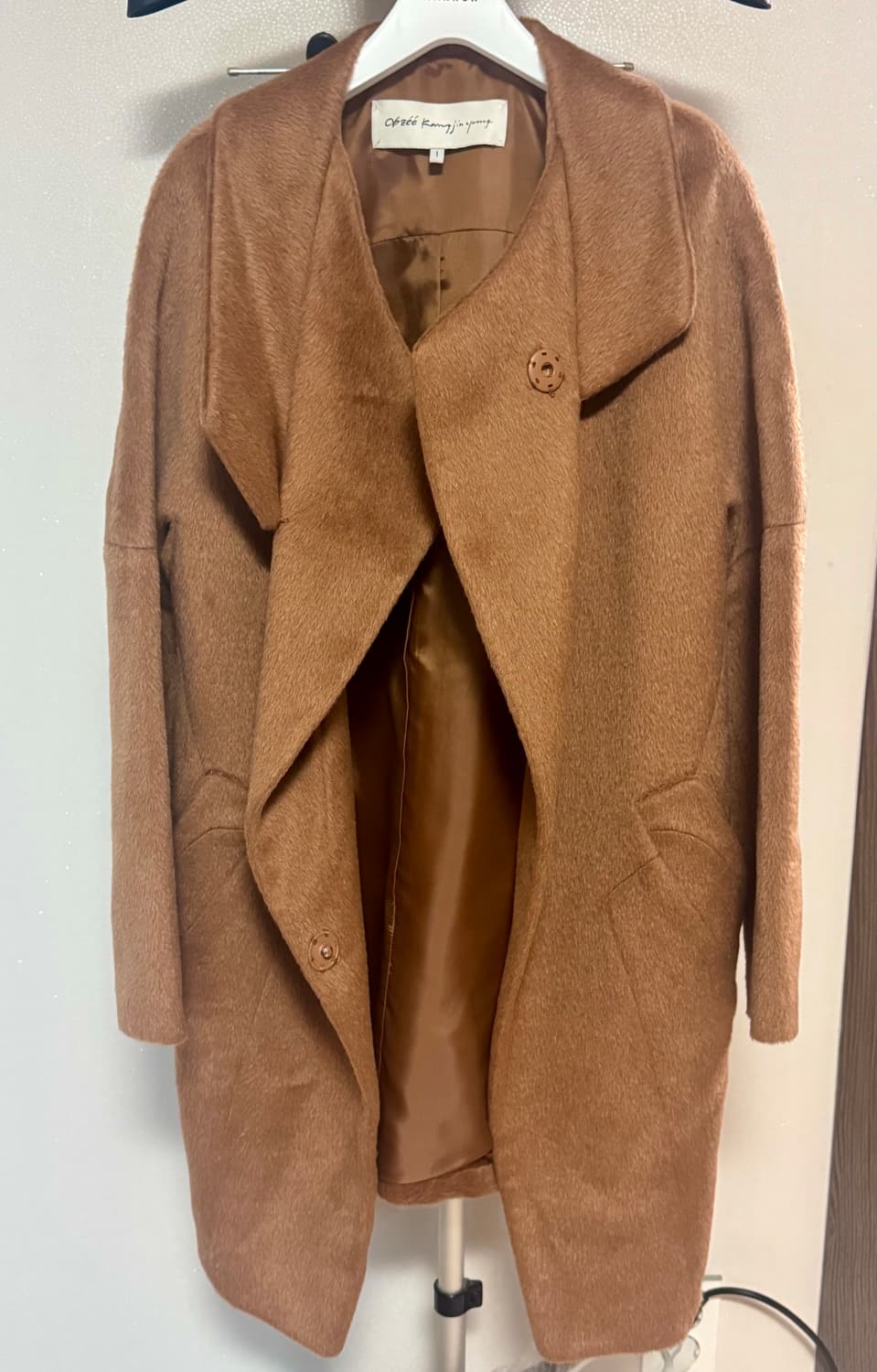 오브제 알파카 코트 카멜 상품이미지1