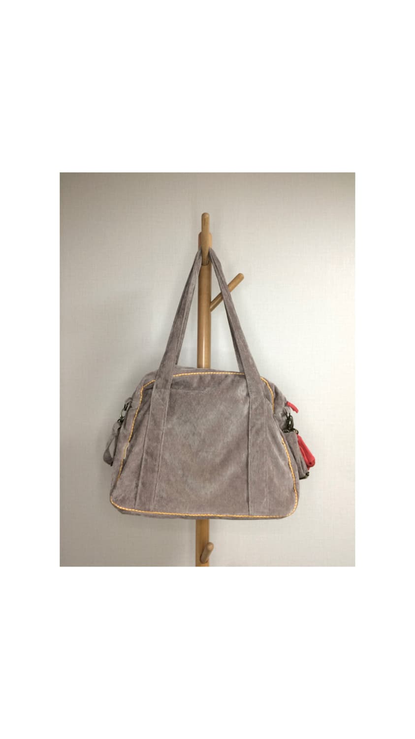 빈티지 브라운 코듀로이 자수 숄더백 상품이미지5