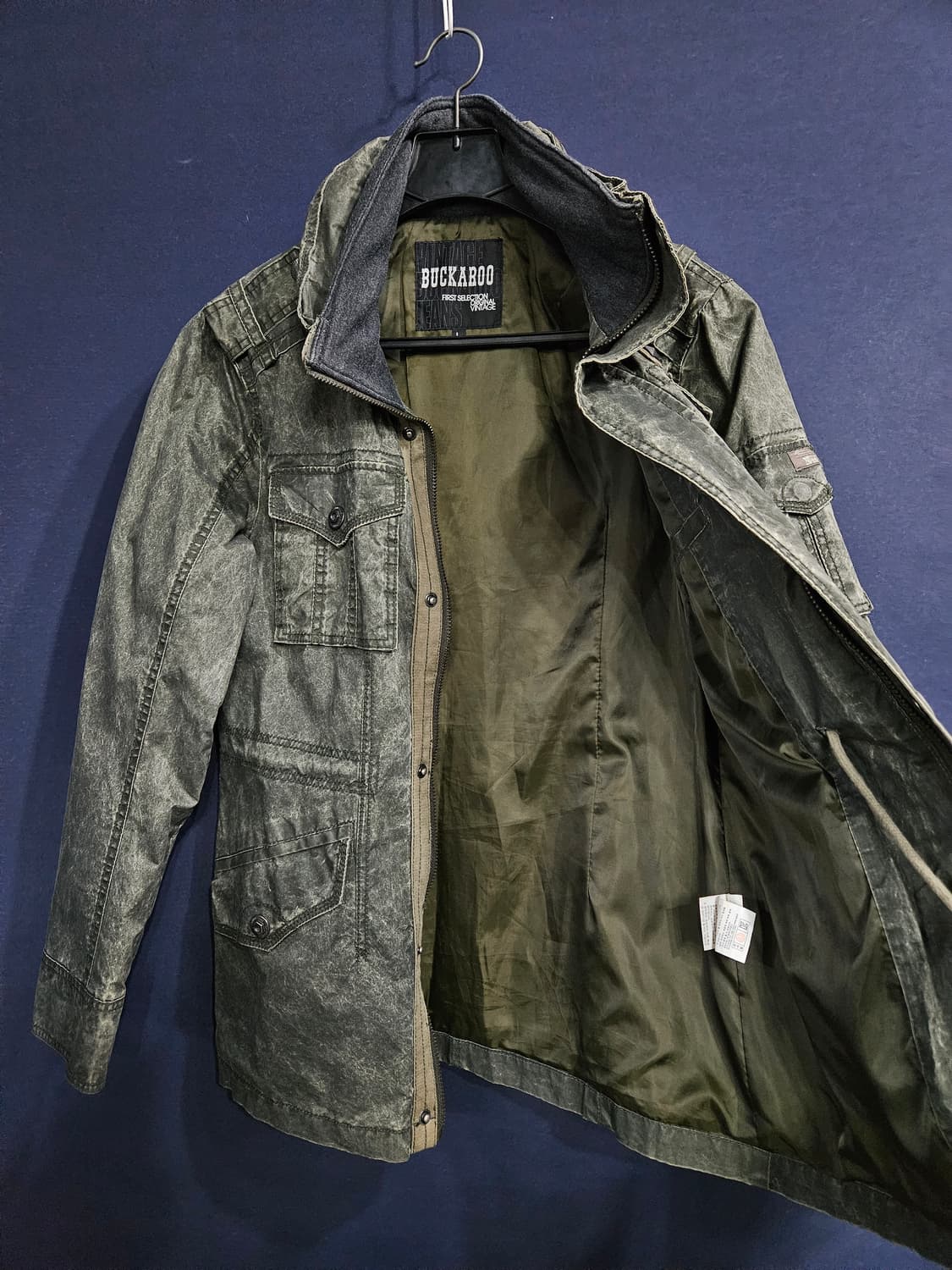 버커루 카키 남성 슬림핏 100 빈티지 야상자켓  상품이미지8