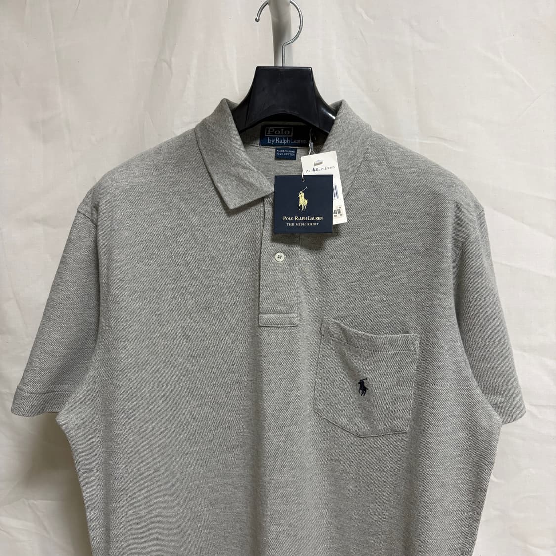 (새제품) 폴로 랄프로렌 코튼 피케셔츠 반팔 카라티 / 그레이, M 상품이미지2
