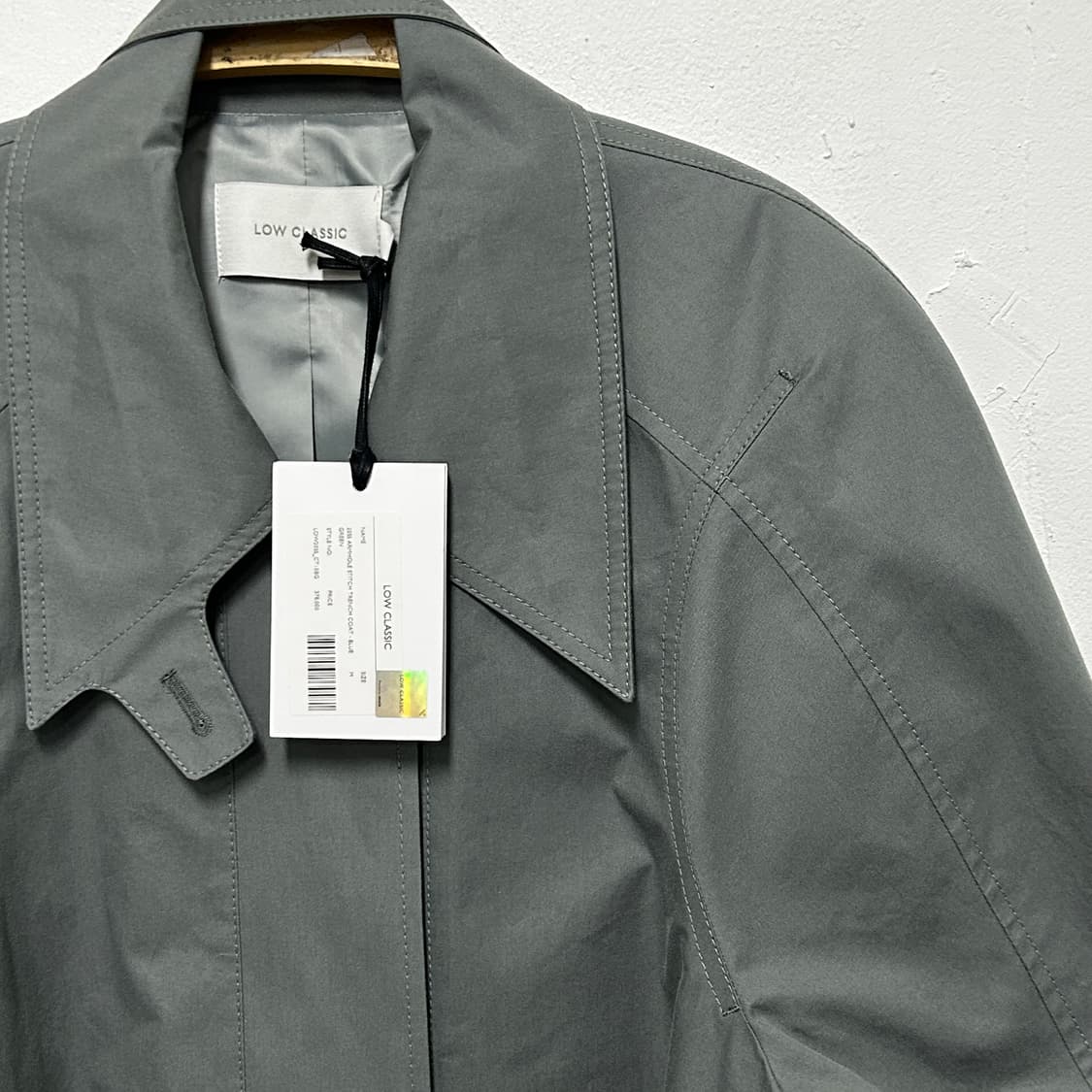 로우클래식 암홀 스티치 트렌치 코트 블루 M 상품이미지4