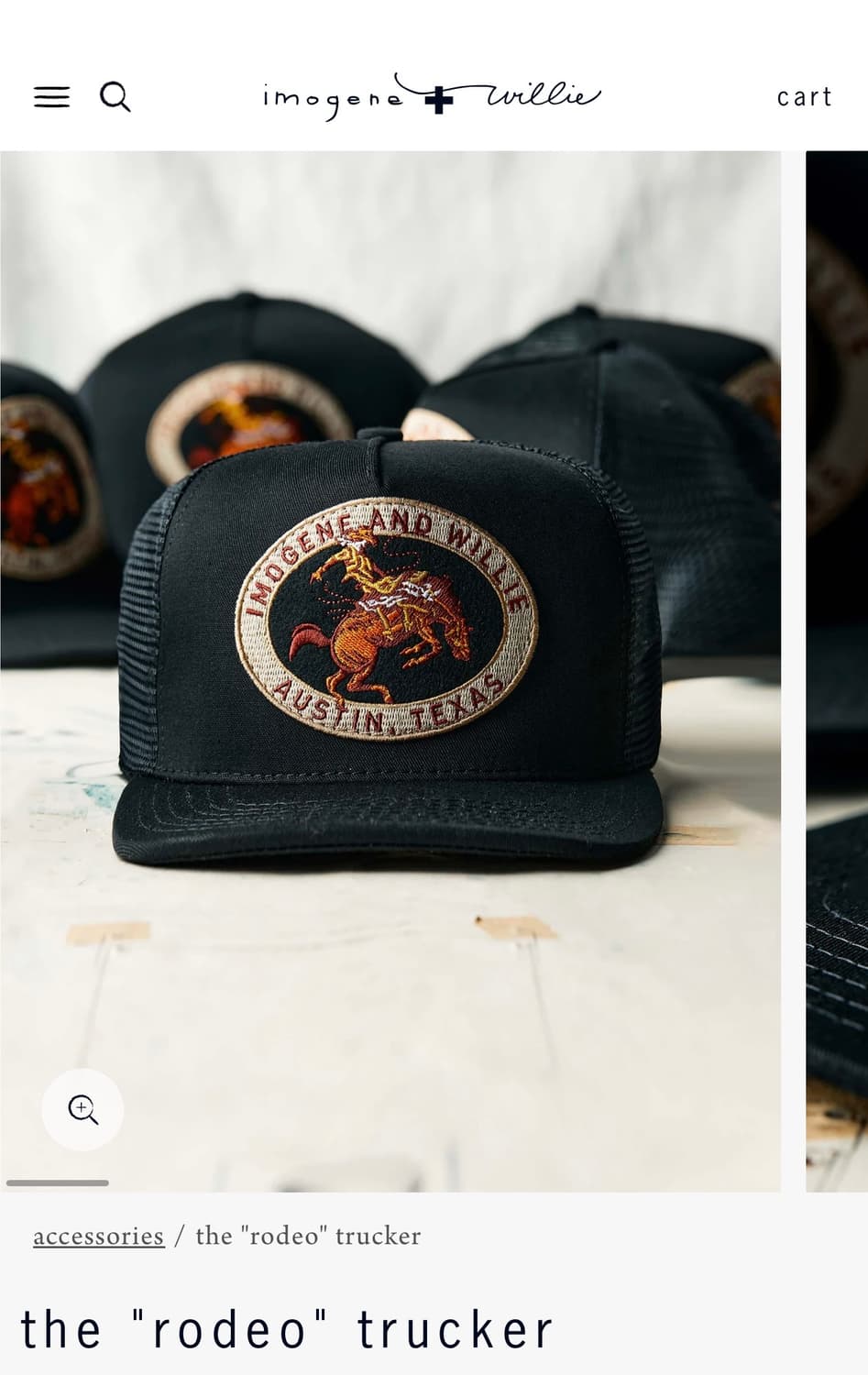 이모진 앤 윌리 로데오 트러커캡 블랙 imogene + willie 상품이미지1
