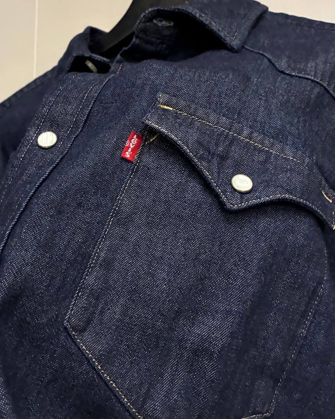 (L/105)리바이스 데님 투포켓 웨스턴셔츠 데님셔츠 levis 상품이미지4