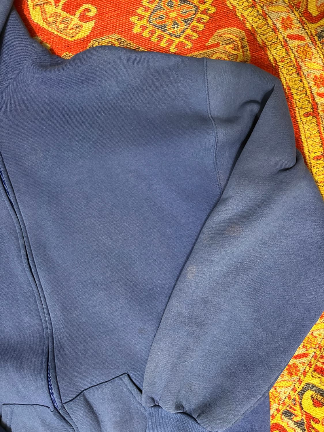 미제 러셀 빈티지 후드집업 페이딩 블루 xl 상품이미지3