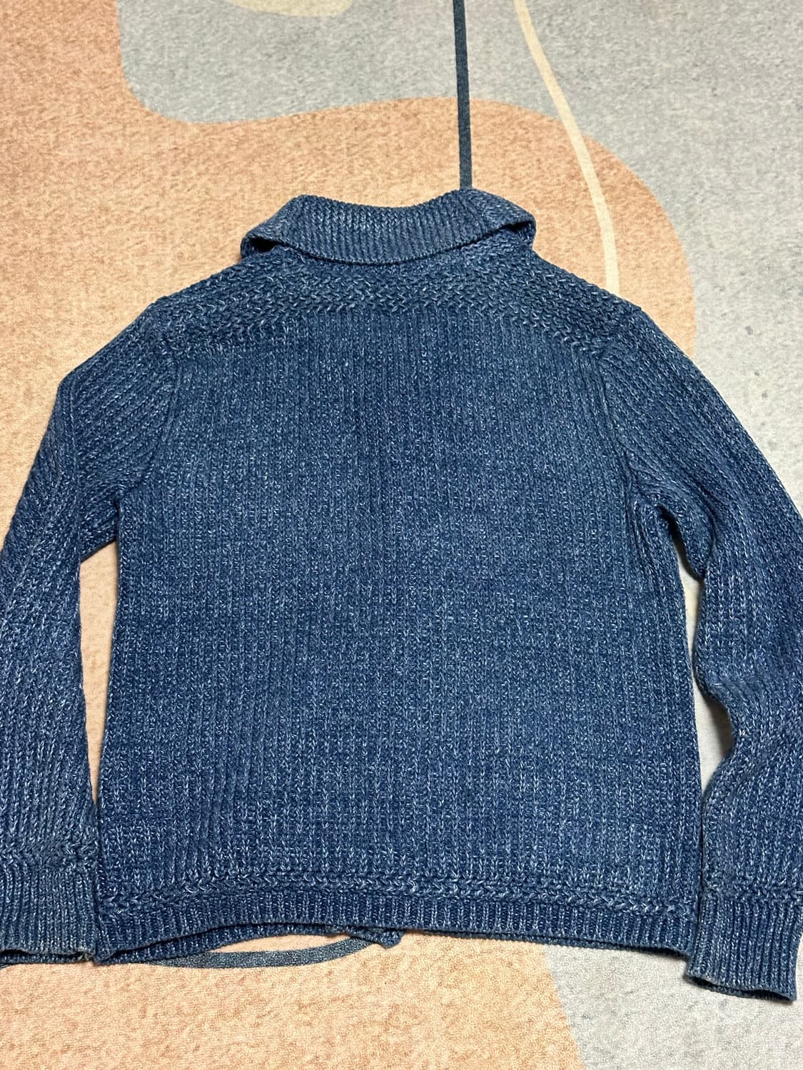 [L] RRL (더블알엘) 면, 린넨 숄카라 가디건 인디고 상품이미지7