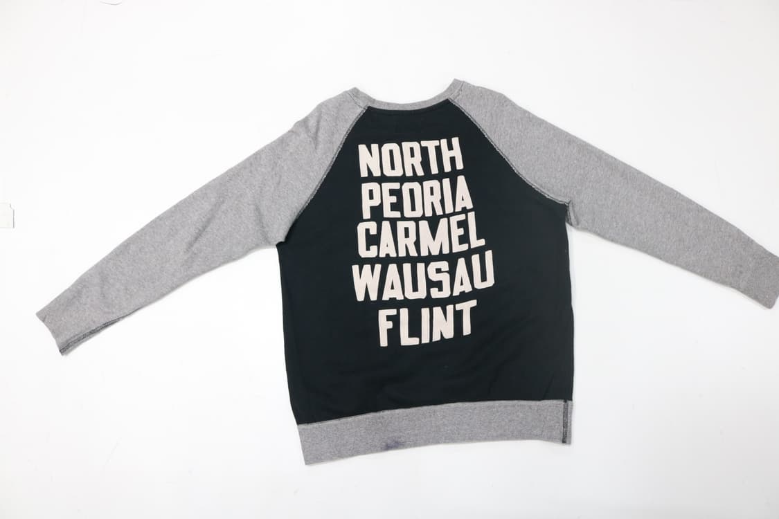 Paopao Wear 빈티지 미시간 모터사이클 배색 래글런 맨투맨 (F) 상품이미지5