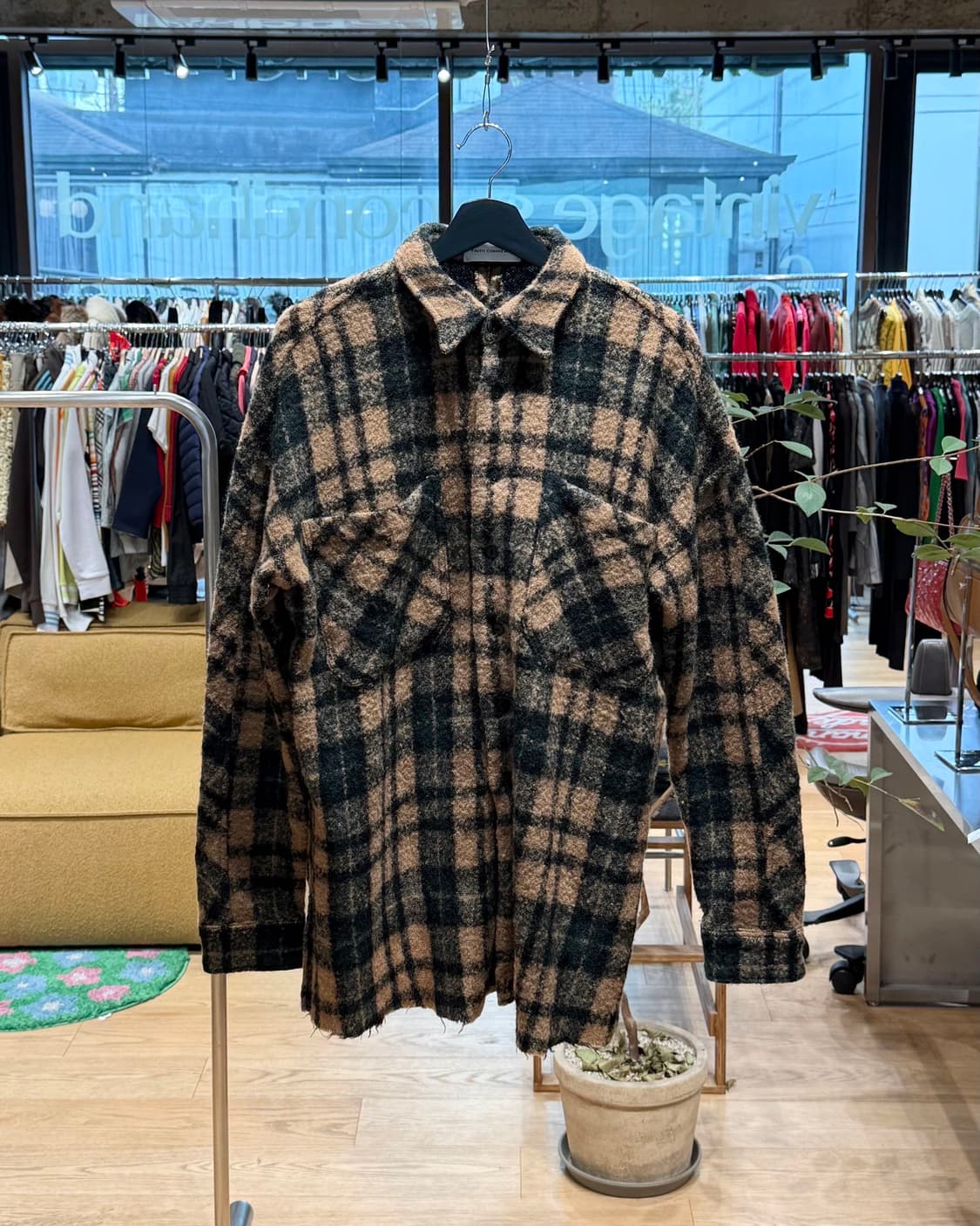 페이스 커넥션 브라운 플란넬 울 자켓  상품이미지1