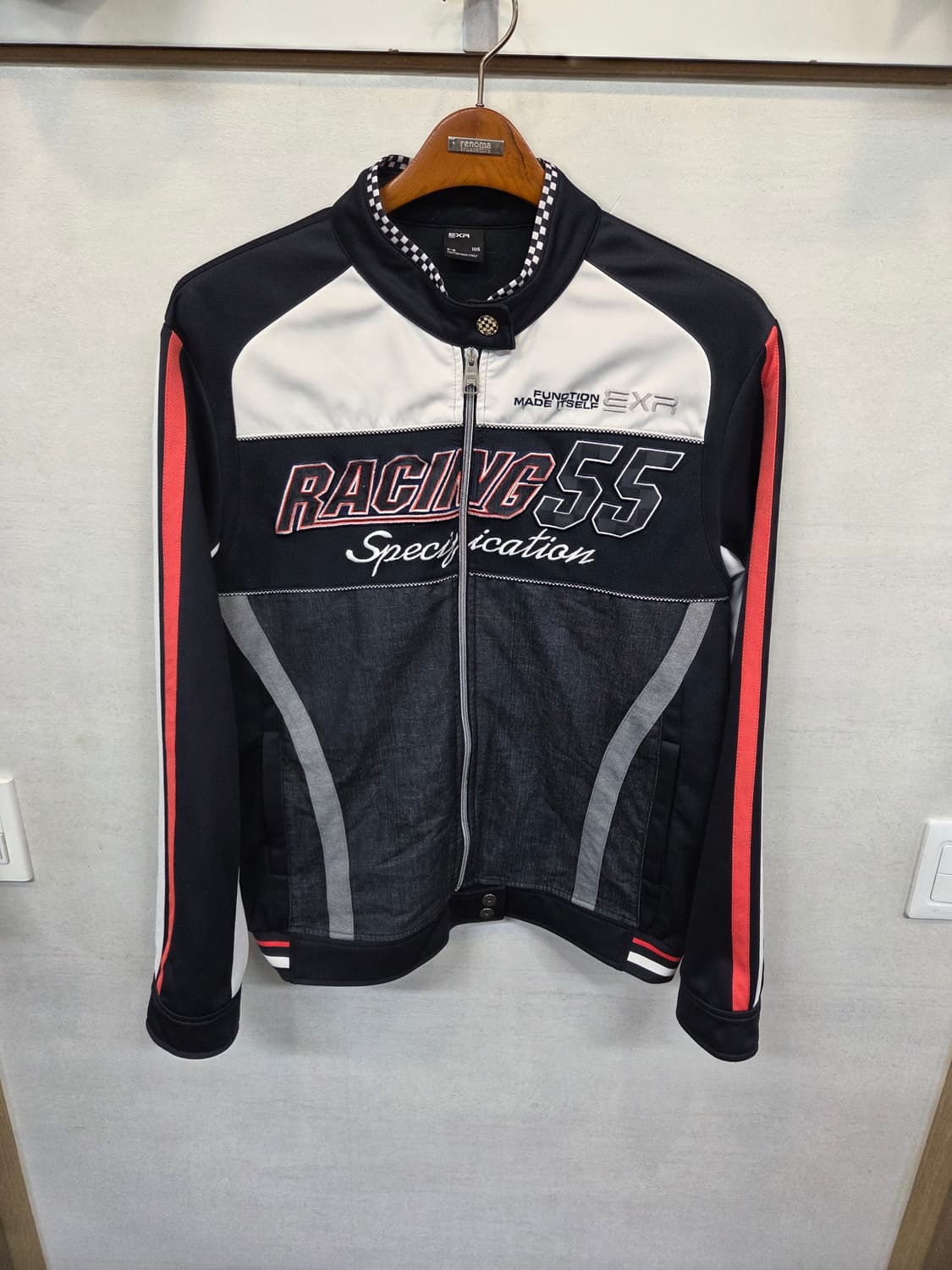 Exr 빈티지 레이싱 데님 져지 집업자켓 xl 상품이미지1