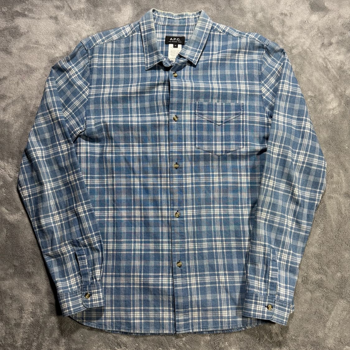 A.P.C. 아페세 블루 체크 셔츠 상품이미지1