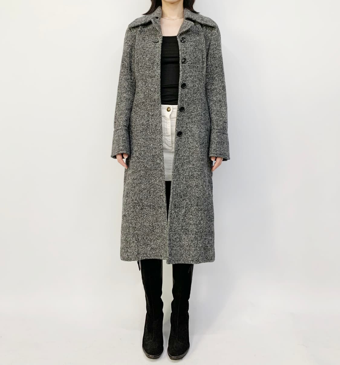 YOSHIHISA KAWAKAMI 헤링본 울 코트 상품이미지5