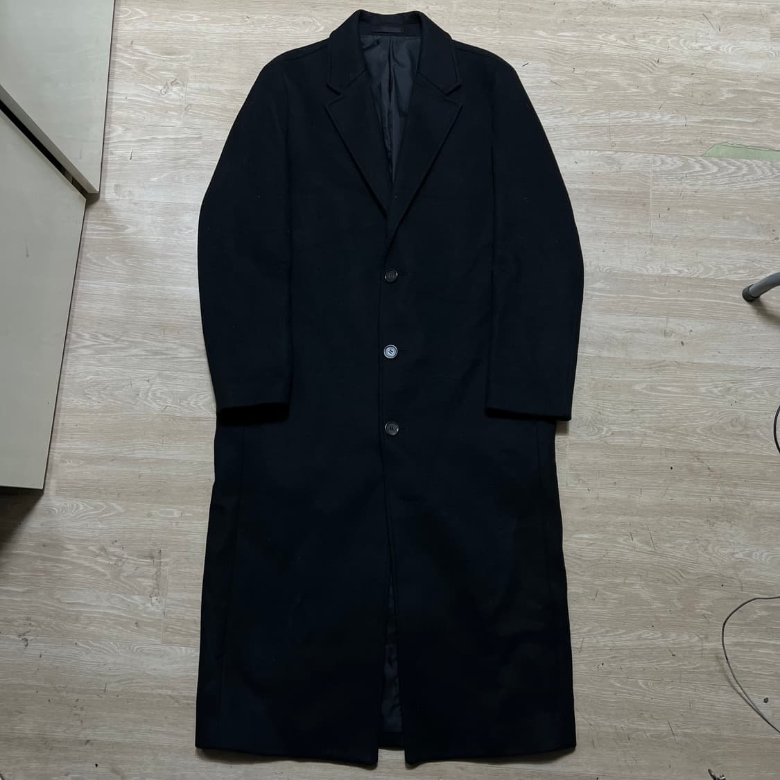 비바스튜디오 미니멀 캐시미어 블렌디드 싱글 롱코트 [블랙] M/95 상품이미지1