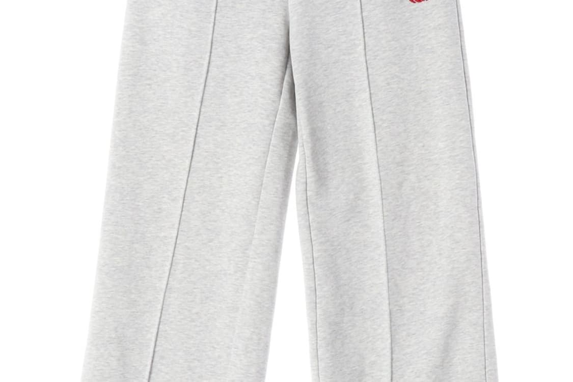 NERDY 애플 로고 핀턱 와이드 스웻팬츠 멜란지 그레이 S 상품이미지4