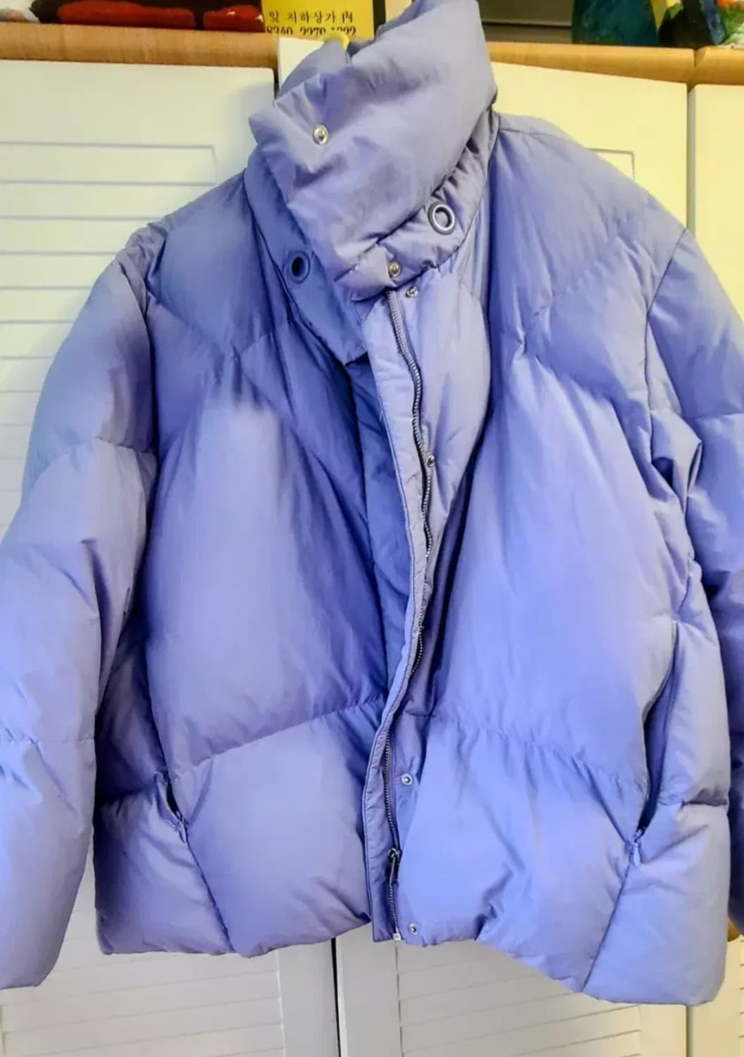 파스텔 블루 컬러 숏패딩 상품이미지2