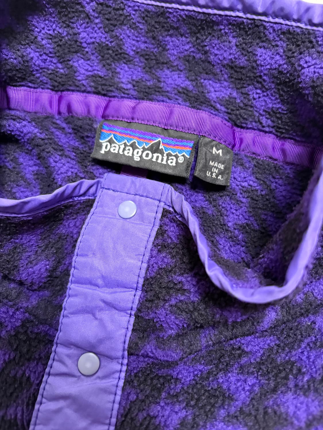 [M] 파타고니아 92년 빈티지 신칠라 스냅티 플리스 (퍼플 하운드투스) 상품이미지2