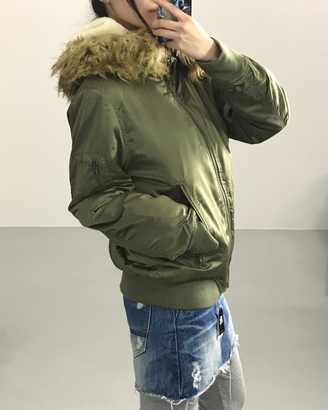 Jpn Fur-Hooded MA-1 Bomber Jacket 상품이미지4