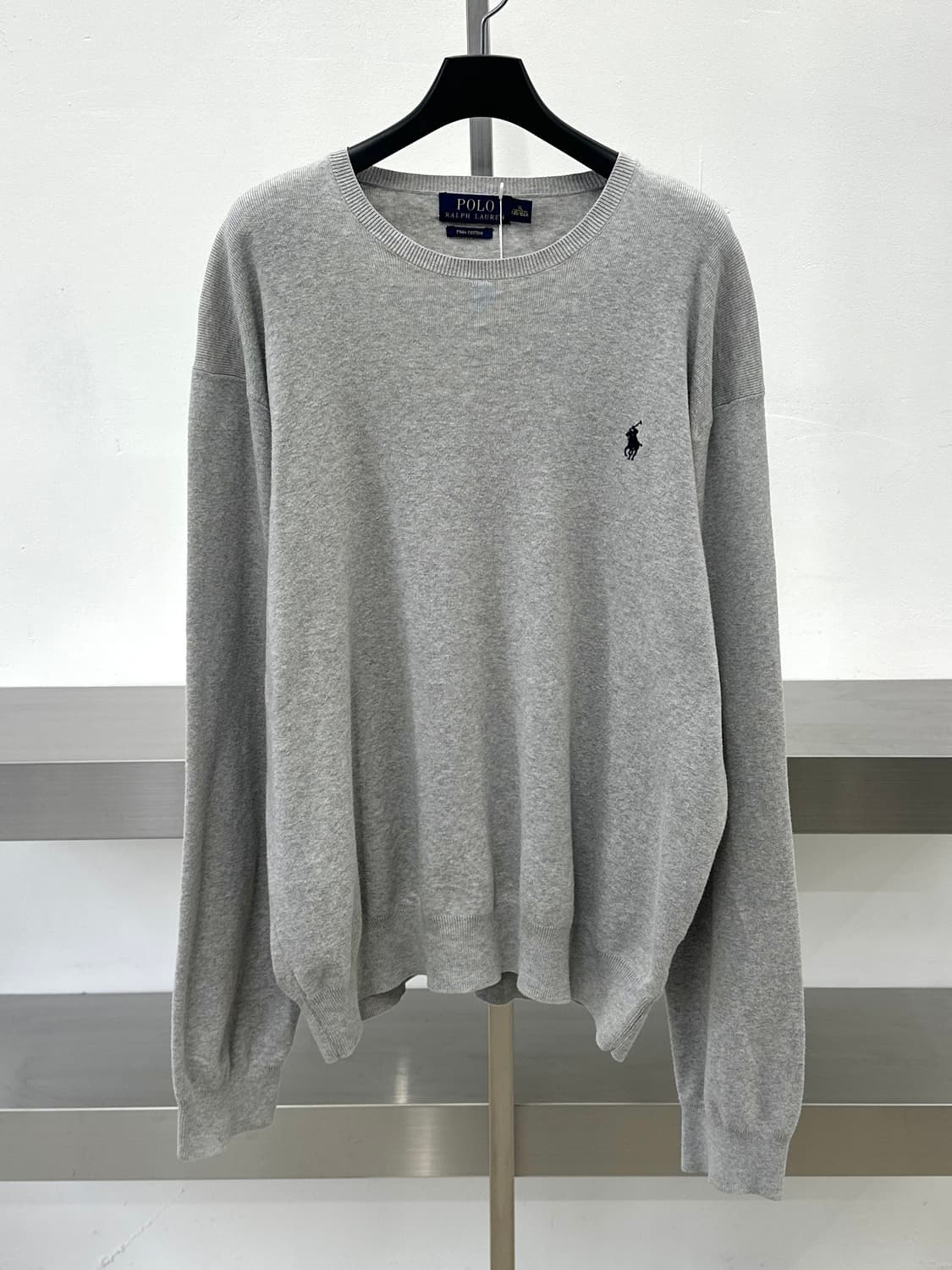 폴로 랄프로렌 라이트그레이 피마코튼 니트  상품이미지1