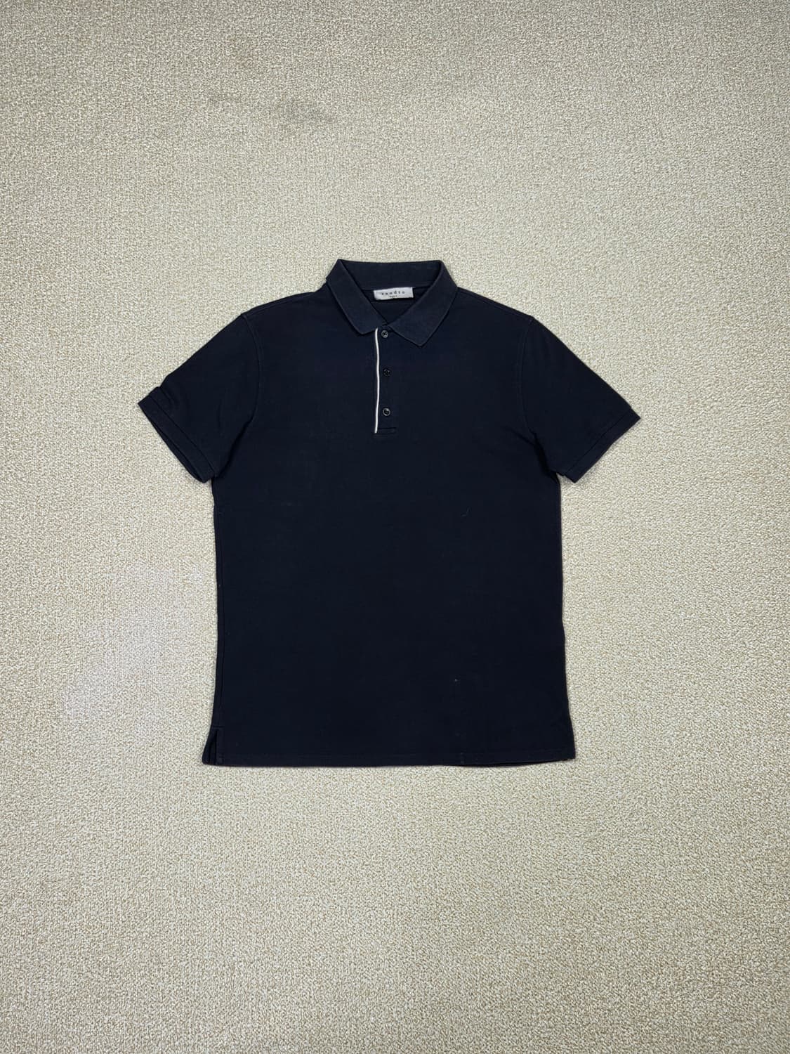 [산드로] 배색 플래킷 반팔 카라티 | S00122 상품이미지1