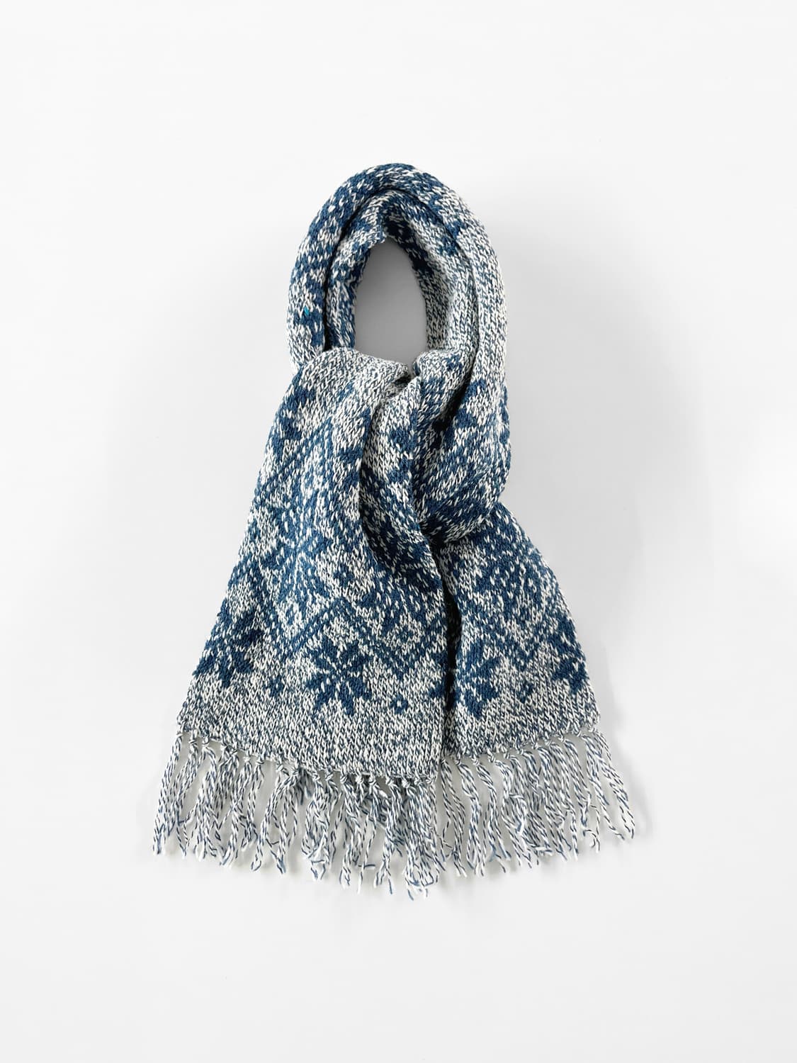 90s 빈티지 BRONER 눈꽃 패턴 머플러 상품이미지1