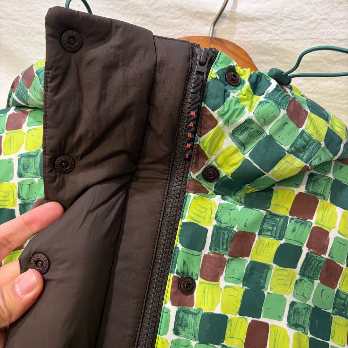 유니클로 X 마르니 체크 패턴 후드 패딩 점퍼 상품이미지6