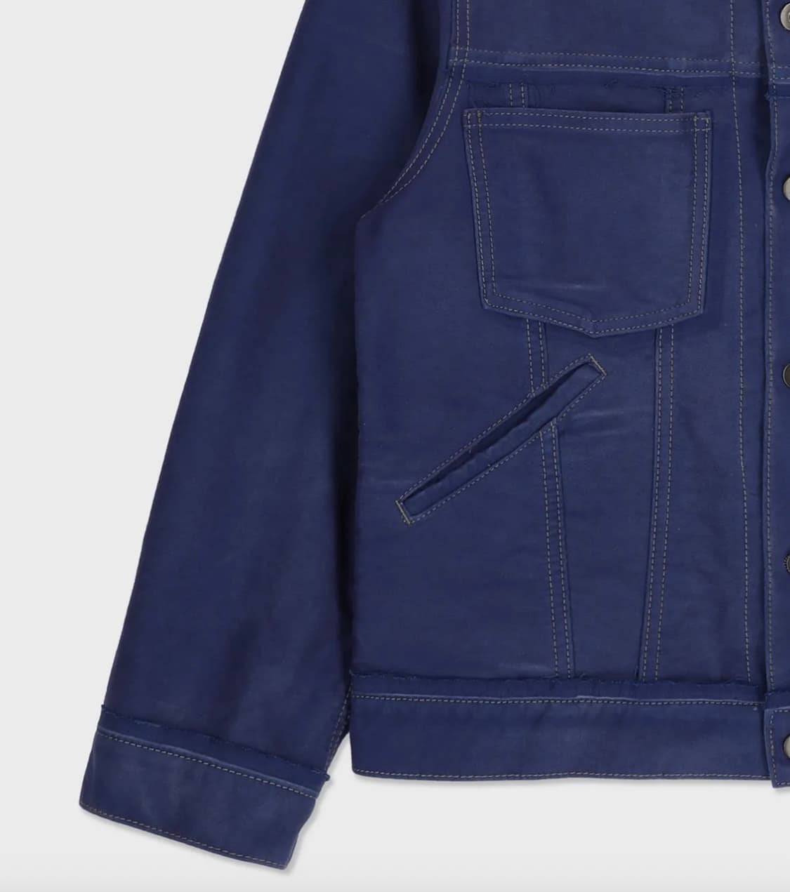 메종 마르지엘라 몰스킨 카라리스 디스트레스드 트러커 블루종 자켓 L 상품이미지5