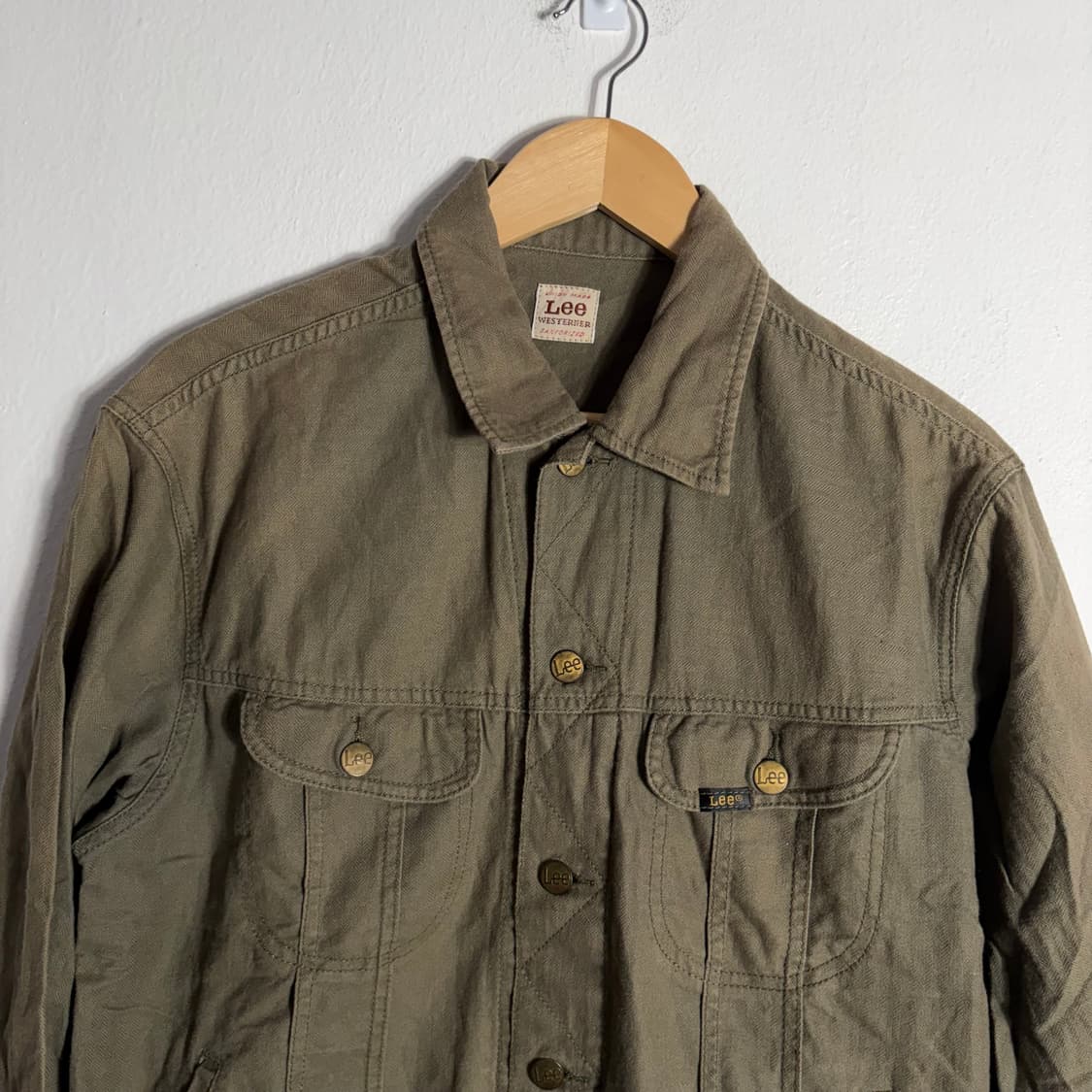 JPN Lee 빈티지 Westerner 100-J 카키 데님 자켓(M) 상품이미지3