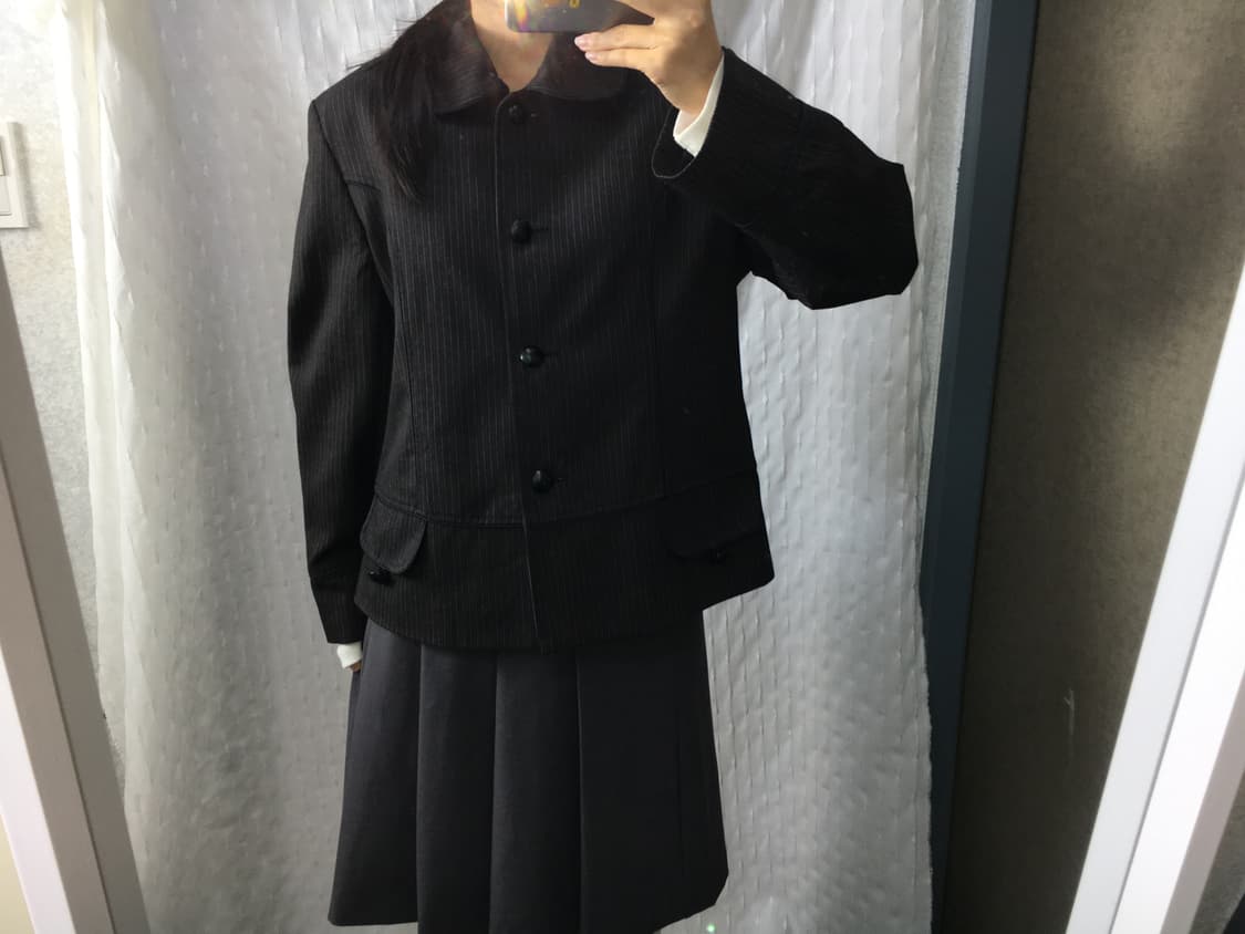 블랙-와인 스트라이프 숏 자켓 상품이미지1