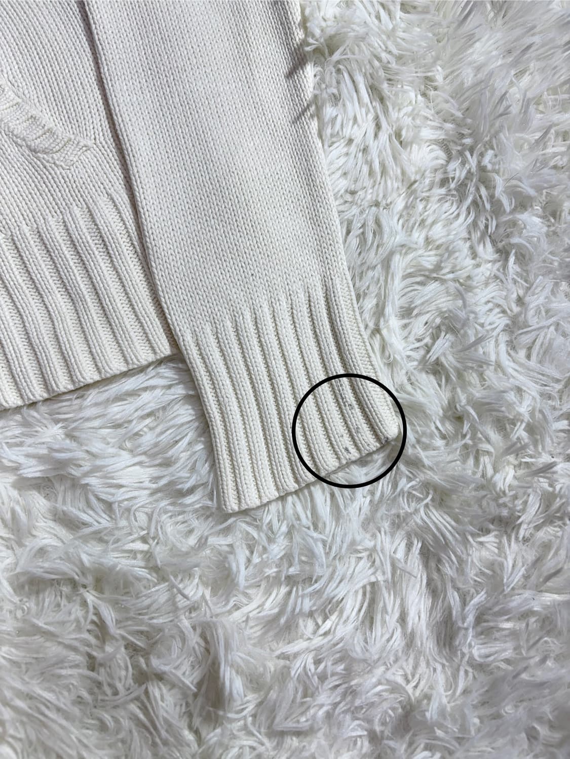 폴로 랄프로렌 딱붙핏 패치로고 화이트 니트집업  상품이미지8