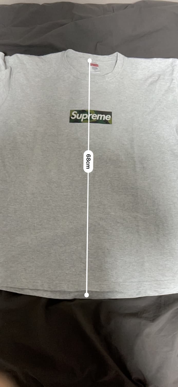 (XL 기장수선) 슈프림 카모 박스로고 그레이 반팔티 상품이미지5