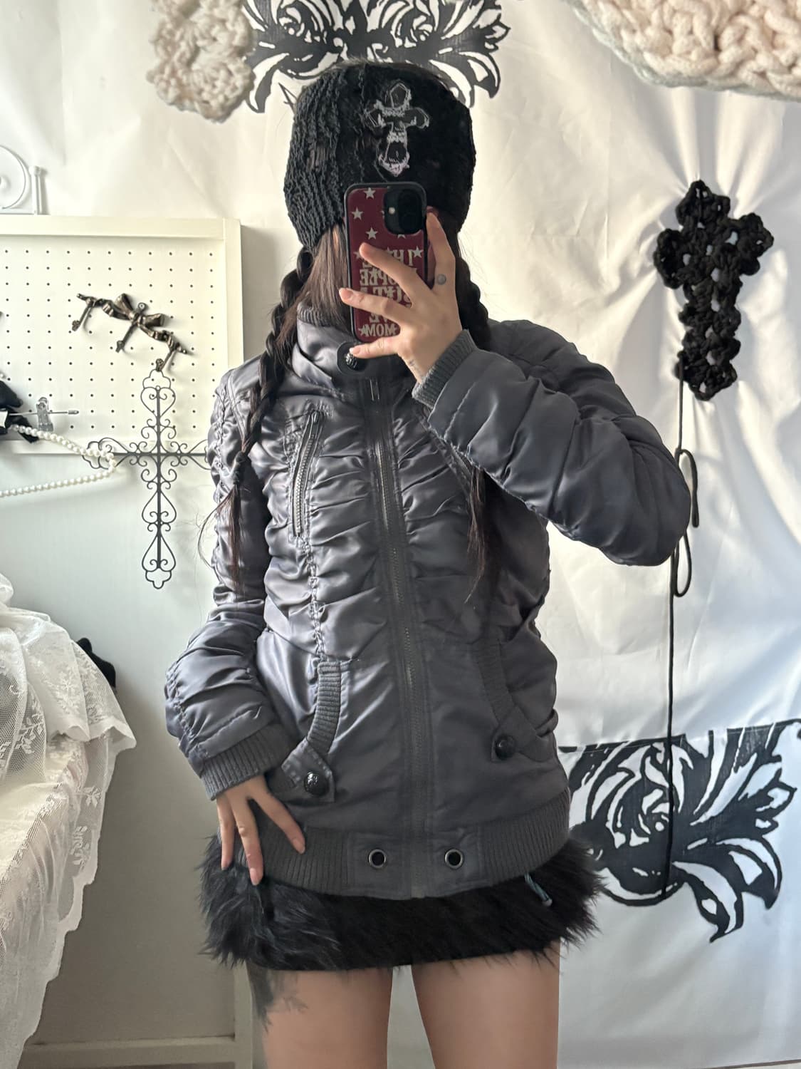 • Shirring High-Neck Light Padded Jacket 상품이미지2