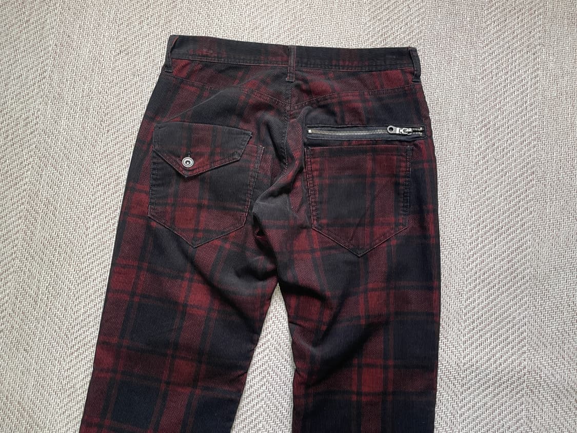 빈티지 타탄 체크 더블 지퍼 포켓 팬츠 J04098 상품이미지6